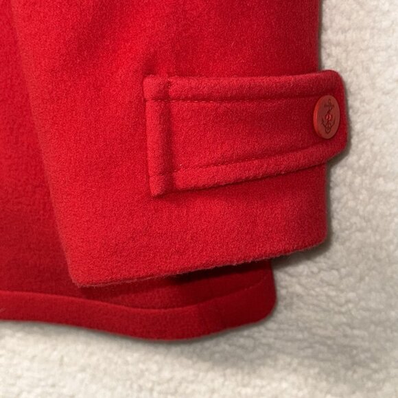 L.L. Bean Pea Coat Womens 12 R Red  100% Wool  Bellandi 260345 - Picture 4 of 8